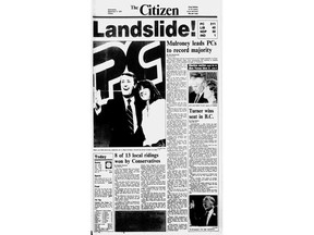 On Sept. 4, 1984, the Progressive Conservative Party, led by Brian Mulroney, won the largest majority in Canadian history, winning 211 seats in the House of Commons.
