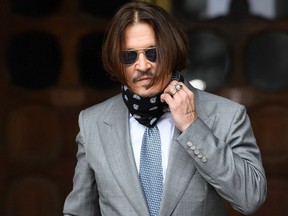Actor Johnny Depp arrives at the Royal Courts of Justice, Strand on July 16, 2020 in London, England.