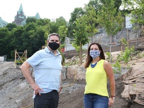 Steve Courtland and Jennifer Carreira, program managers of the city's Combined Sewage Storage Tunnel (CSST) project.
