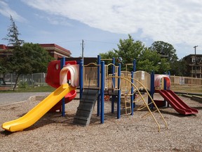 A photo of the Corpus Christi Elementary School playground on Wednesday.