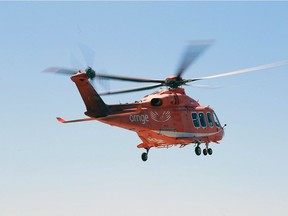 An Ornge helicopter air ambulance