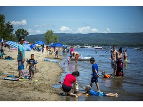 Constance Bay beach was packed with people seeking relief from Saturday's heat.