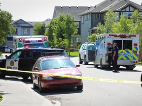 Calgary Police investigate after a fatal shooting in the community of Legacy in the city Southeast -on Tuesday July 14, 2020.