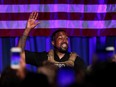 Rapper Kanye West holds his first rally in support of his presidential bid in North Charleston, South Carolina, U.S. July 19, 2020.