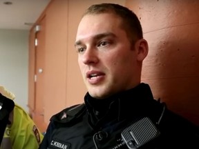 Screenshot of Ottawa Police Const. Carl Keenan from a 2013 Ottawa Citizen YouTube video. Keenan has been found guilty of assault causing bodily harm after assaulting a woman in 2017.