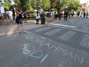 Hundreds of people gathered to pay respects to Abdirahman Abdi on Hilda Street on July 24, 2020. The event marked four years since Abdi's death.