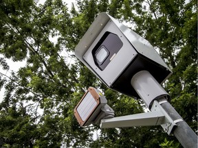 Photo radar and signage set up along Bayshore Drive, July 12, 2020.