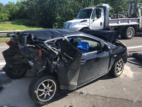 Paramedics responded to a collision on Regional Road 174 eastbound, just west of the Sir George-Étienne-Cartier Parkway, on Friday.