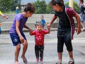 It might be a good day to find a splash pad—until Mother Nature makes her own with predicted showers later.
