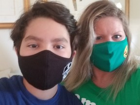 Susie Goulding with her 12-year-old son, Keisen Hernandez. Goulding, of Oakville, who has created a Facebook support page for Canadians experiencing lingering symptoms of COVID-19.