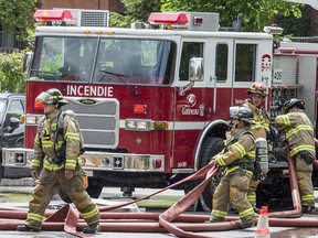 A June 2020 file photo of Gatineau fire crew members.