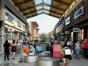 OTTAWA - AUG. 24, 2020 - Shoppers at Tanger Outlets in Kanata in the COVID era.