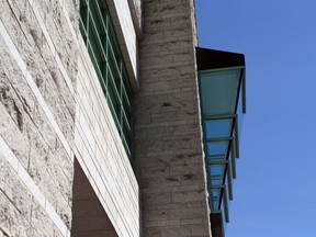 A file photo of a side view of a portion of Ottawa City Hall in May.