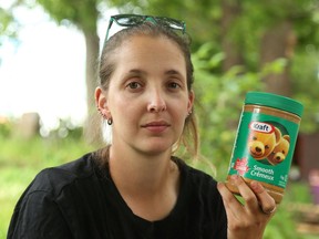 Jess McFaul, 27, is recovering after chewing on shards of glass she says she found in a jar of peanut butter.