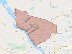 About 6,000 residents in this area of Gatineau are under a boil water advisory.