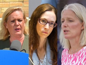 Left to right Lisa MacLeod, Laura Dudas and Catherine McKenna