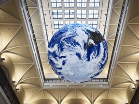 A new addition to the Canadian Museum of Nature is Gaia, a giant seven-metre-wide revolving artwork of the Earth floating above the museum’s atrium.
