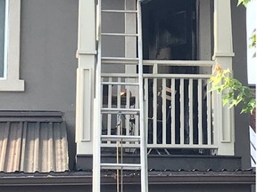 A rapid response from firefighters prevented a balcony fire from extending into an apartment in Vanier Tuesday morning.