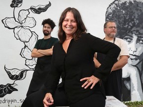 OTTAWA - Erin Clatney, owner of the Parlour Place's patio poses for a photo with her two chefs Patrick Muir and Mike Beck in Ottawa Tuesday Aug 18, 2020.   Tony Caldwell