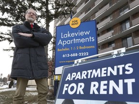 Lawyer John Dickie outside of a rental property on Croyden Ave. in Ottawa.