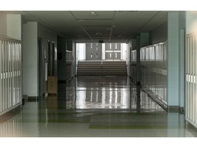 An empty hallway at St. Pat's High School in Ottawa Sunday Aug 16, 2020.
