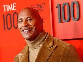 Dwayne "The Rock" Johnson poses upon arriving for the Time 100 Gala celebrating Time magazine's 100 most influential people in the world in New York, U.S., April 23, 2019.