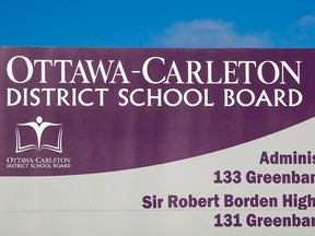 Sign for Ottawa-Carleton District School Board building on Greenbank Road.
