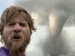 Storm chaster Aaron Jayjack posted a video on social media on Friday night showing the large tornado that touched down in the Virden area.