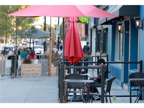 A restaurant patio in downtown Ottawa.