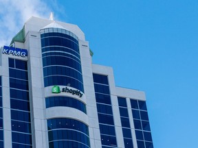 Shopify headquarters on Elgin Street: Soon that sign will come down as the company consolidates its Ottawa office space.