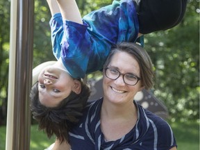 Lisa Nafziger with her eight-year-old son, Zeb Nafziger Morgan.