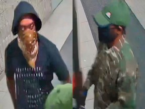 A composite of the police handout of two of the three persons of interest in relation to the shooting death of Jonathan Wite on Richmond Road in 2020. Michael Buckley is the man wearing black and Dwayne Young is the one pictured in camo.