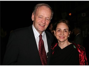 Aline Chrétien, a past honorary chair of the National Art Centre Gala, is shown with her husband, former prime minister Jean Chrétien at a backstage party at the NAC in this file shot.