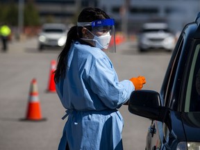 Paramedics from nine different services across eastern Ontario, along with the Queensway Carleton Hospital set up a pop-up drive-thru COVID-19 testing centre with the help of the Ottawa Senators.