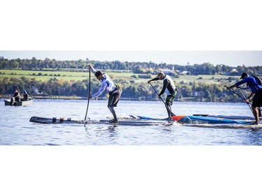 On-the-water action in the Ottawa River Paddle Challenge on Saturday.