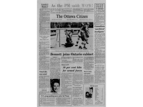 The Citizen's front page from Sept. 29, 1972, after Paul Henderson's dramatic goal with 34 seconds remaining in Game 8 lifted Canada to a series win against the Soviet Union.