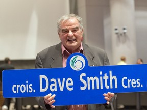 Dave Smith celebrates his 80th birthday in 2013, with a city street named in his honour.