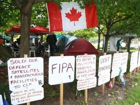 The encampment at the National War Memorial.