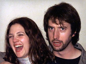 Drew Barrymore with Canadian comic Tom Green.