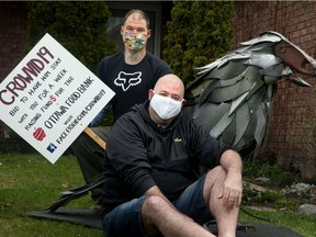 Using two old bathtubs, some car parts and part of a plough, local artist and sculpture David Harries (left) has made a huge sculpture entitled Crowvid-19.  He invited people to bid on having the sculpture displayed at their home for a week to raise money for the local food bank.