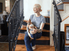 Novelist Amanda Boyden at her New Orleans home with her dog.