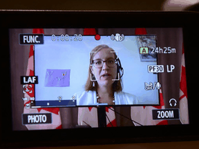 Karina Gould, Minister of International Development, holds a press conference via videoconference on Parliament Hill in Ottawa on Thursday, Aug. 6, 2020.