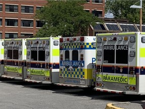 Ottawa Paramedic Service vehicles.