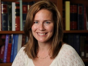 FILE PHOTO: U.S. Court of Appeals for the Seventh Circuit Judge Amy Coney Barrett, a law professor at Notre Dame  University, in an undated photograph obtained from Notre Dame University September 19, 2020.