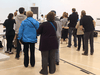 Voters line up to cast their ballots at a Winnipeg polling station in the 2015 federal election.