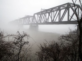 Files: Prince of Wales Bridge on a foggy morning.