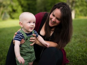 Amanda Lowe with her son, Brantley.