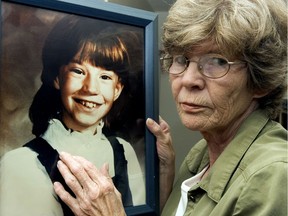Janet Jessop holds a picture of her daughter Christine Jessop.