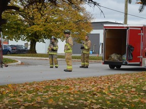 Emergency responders remained on the scene of a reported chemical spill at 3M on California Avenue in Brockville on Wednesday.