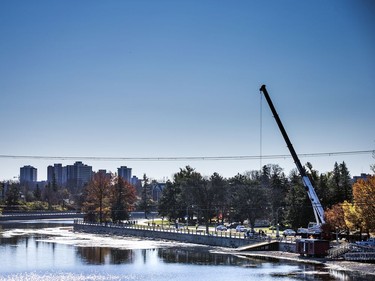 It's certainly not winter yet, but a sure sign it's on the way in Ottawa are the cranes installing skate-rental and other structures on what will be the edge of the Rideau Canal Skateway. Sharpen those blades!